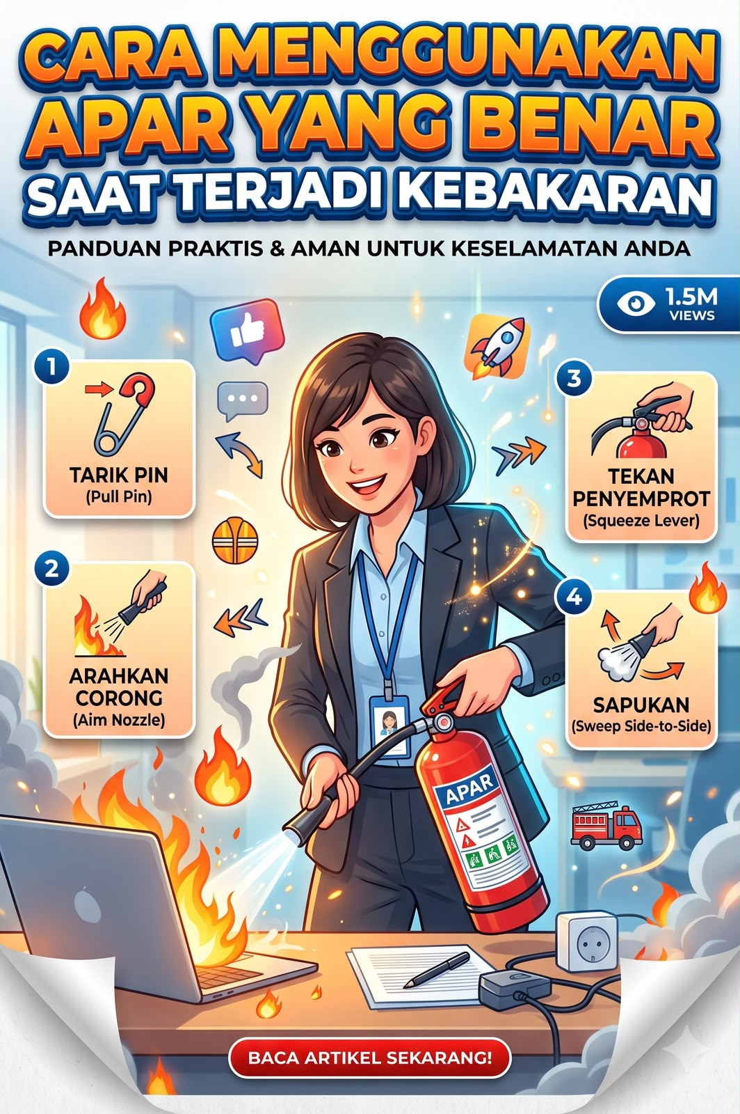 Cara Menggunakan APAR yang Benar Saat Terjadi Kebakaran