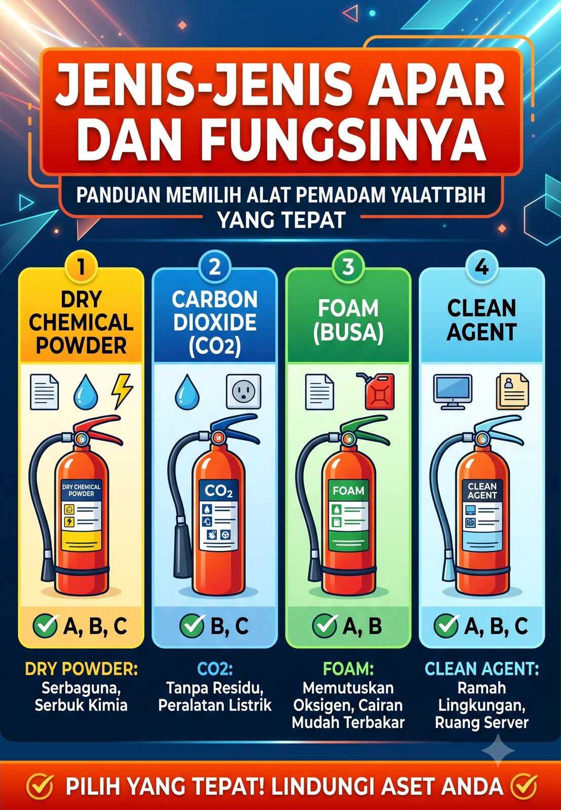 Jenis-Jenis APAR dan Fungsinya sebagai Panduan Memilih Alat Pemadam yang Tepat